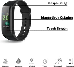 AT3 Activity Tracker - Stappenteller & Hartslagmeter - Met Slaapmonitor & Notificaties - Magnetisch Opladen - Ultra Lichtgewicht (24g) - Zwart — thumbnail 3