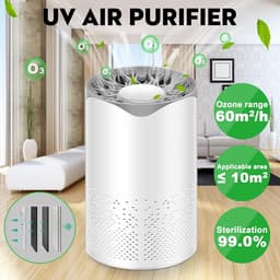 Igoods  Mini Luchtreiniger - Air Purifier - Auto Home Office Desktop USB Powered Ultraviolet Luchtreiniger Sterilisatie - Wit — thumbnail 1