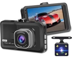 DrPhone DC11 Auto Dashcam Voor en Achter – Full HD 1080P - Nachtzicht – Bewegingsdetectie - 170 ° GROOTHOEK LENS - Zwart