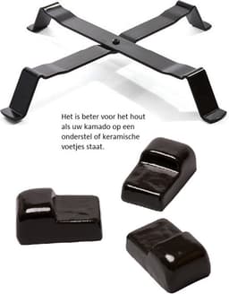 Buitenkeuken Kamado | 140x70cm | Gat 58cm | Zwart Staal en Hout | BBQ Tafel | Barbecue | Big Green Egg — thumbnail 5