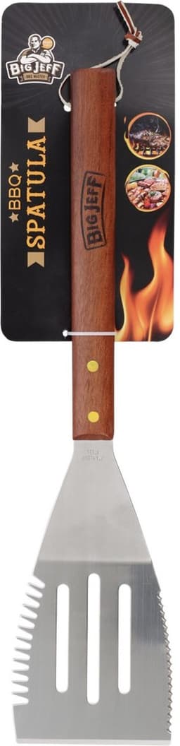 Barbecuespatel Met Houten Handvat Zilver/bruin 41 Cm — thumbnail 2