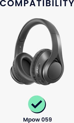 kwmobile 2x oorkussens geschikt voor Mpow 059 / H5 / H1 / H7 / H20 - Earpads voor koptelefoon in zwart — thumbnail 2