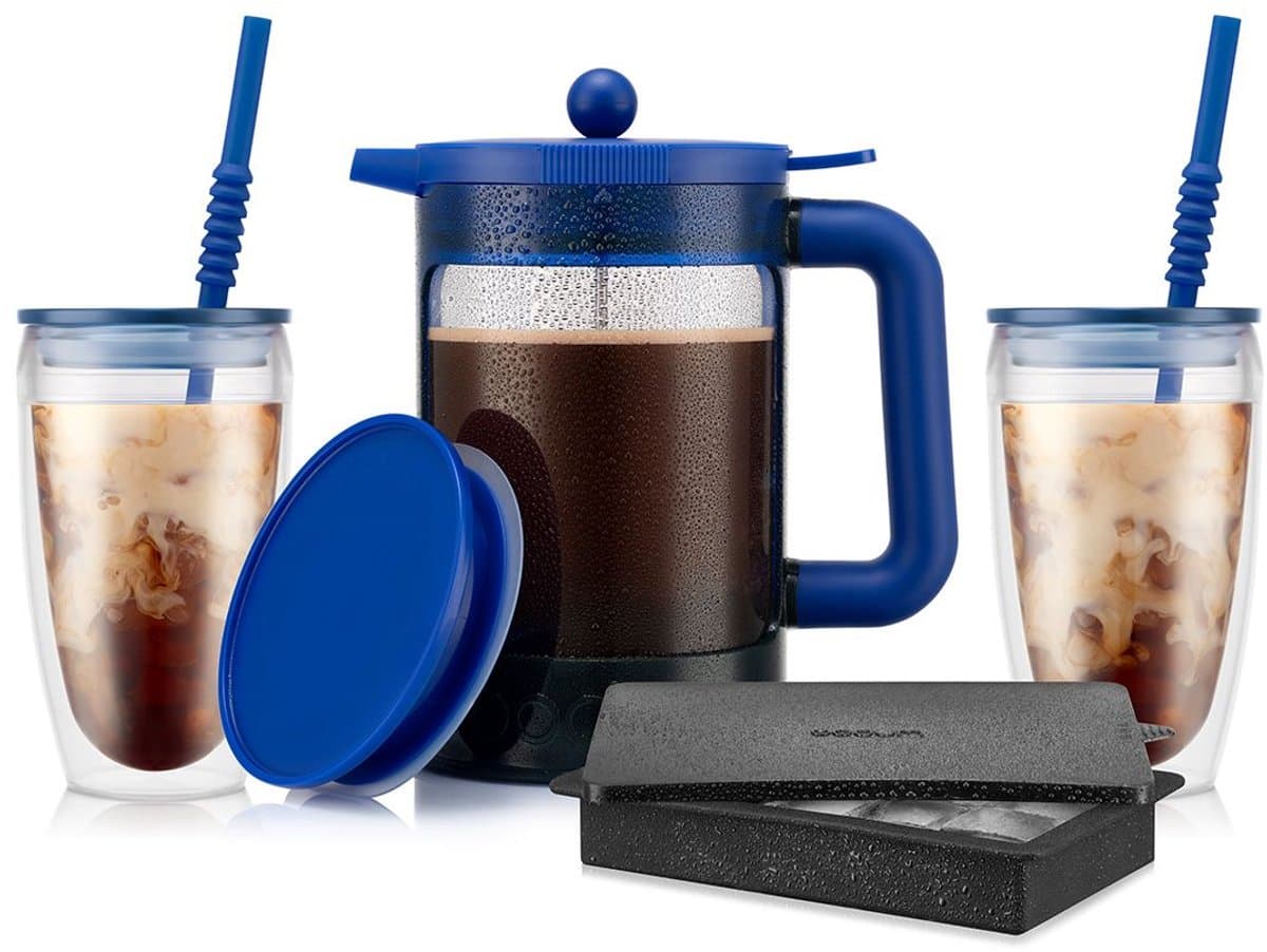 Bodum | Bean set Candy Blue | Cafetière voor ijskoffie met 2 bekers en ijsblokjeshouder | 1,5L — afbeelding 1