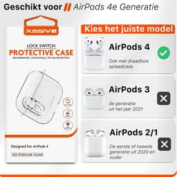 Transparant Hardcase Cover – Geschikt voor Apple AirPods 4 – Hoesje met Sleutelhanger — thumbnail 3