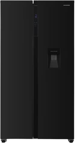 Heinner HSBS-H439NFBKWDE++ Amerikaanse Side-by-Side Koelkast met Waterdispenser – 439 L – Full No Frost – LED Touch Display – Smart Eco Functie – Zwart – 5 Jaar Garantie — thumbnail 1