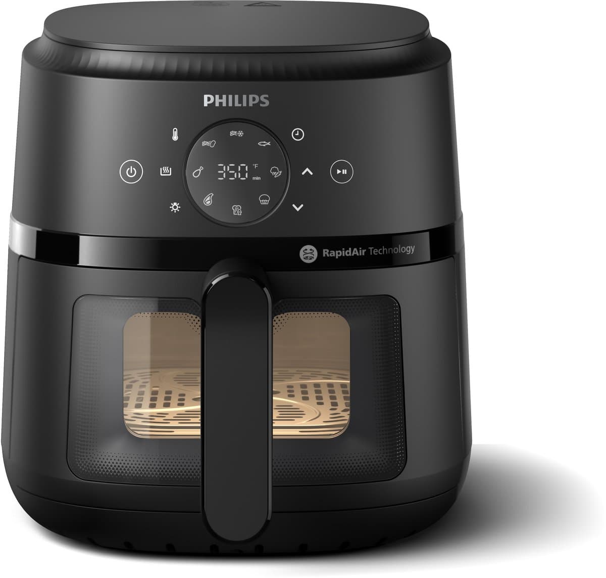 Philips 2000 Series Airfryer - NA220/00 - Kijkvenster - RapidAir - 4.2L - Tot 4 Personen - Zwart — afbeelding 1
