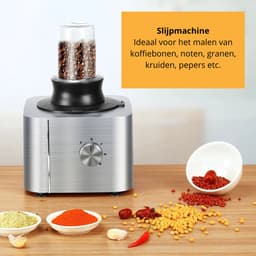 11 in 1 Food Processor - Multifunctionele Keukenmachine - Krachtig - Hakken, Snijden & Mengen - 1100W - 3 Snelheden - Gebruiksvriendelijk - Grijs — thumbnail 4