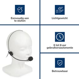 HQ-Power Draagbare stemversterker, met headset en draagriem, 5 W, zwart — thumbnail 4