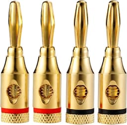 DEGG® - Banaanstekker voor luidsprekerkabel - Gold plated - Vergulde pluggen - 4mm - Luidsprekerstekker - 4 STUK(S) — thumbnail 1
