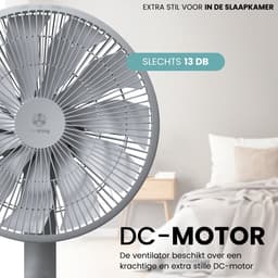 AirKing Statiefventilator - Extreem Stil en energiezuinige ventilator met 15 snelheden, DC Motor, Timer en Nachtmodus - In hoogte verstelbaar (60-105cm) - Horizontale + verticale oscillatie - Grijs — thumbnail 4