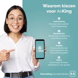 AirKing Statiefventilator - Extreem Stil en energiezuinige ventilator met 15 snelheden, DC Motor, Timer en Nachtmodus - In hoogte verstelbaar (60-105cm) - Horizontale + verticale oscillatie - Grijs — thumbnail 3