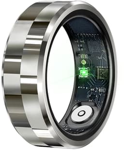 WizBay Premium Select® Smart Ring Zilver - Hartslag, Slaap, Bloeddruk, Zuurstof - Multi Sport Modi - Oplaadcase - Maat 9 — thumbnail 1
