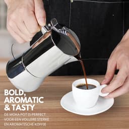 House of Husk Moka Pot Percolator Zwart - 2 Kops – Espresso Koffiemaker – RVS - Espressomaker - Zilver - 200ml — thumbnail 2