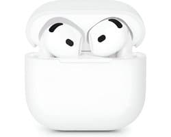 Studio Air Hoesje geschikt voor Airpods 4 - Schokbestendige Siliconen Case - Wit