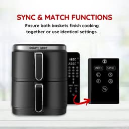 Comfy Nest CN-06177 - 2800W Airfryer - 11L - Dubbele Mand - Digitaal Opvouwbaar Zijpaneel — thumbnail 4