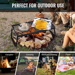 VEVOR BBQ Gills Houtskoolgrill Opvouwbare Grill Tafelgrill 570 X 285 X 230 Mm, 6 Kg Belastbare Draagbare Reisgrill Outdoor Campinggrill 300 ℃, Grillrooster + Grillplaat voor Tuinfeesten, Picknicks, Terras — thumbnail 2