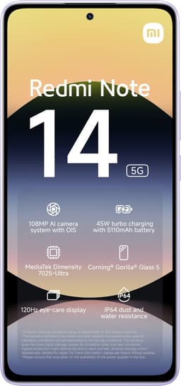 Xiaomi Redmi Note 14 - 5G - 8GB/256GB - Lavender Paars — thumbnail 2