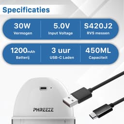 Mini Foodprocessor - 450ML - Elektrische Hakmolens - USB-C Oplaadbaar - Kleine Blender - Keukenmachine - Portable Chopper - Hakmolen Elektrisch - Babyvoeding Groente Smoothie Snijder — thumbnail 2