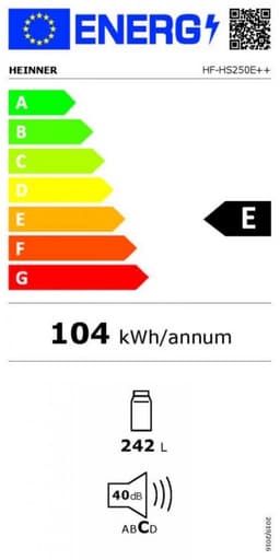 Heinner HF-HS250E++ Koelkast 242 L – Mechanische Thermostaat – LED-verlichting – Omkeerbare Deur – Wit – 5 Jaar Garantie — thumbnail 2
