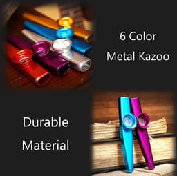 Kazoo Metaal - 6 Stuks - Kazoo Fluit in Diverse Kleuren - Muziekinstrumenten voor Kinderen — thumbnail 2