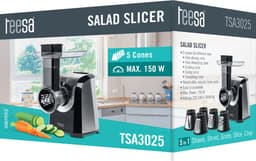 Teesa TSA3025 - Elektrische Snijmachine 5 raspen, 150W, - snel en veilig snijden!, — thumbnail 4