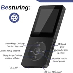 VAIVE HiFi MP3 / MP4 Speler Bluetooth - Voice recorder - Dicatafoon - FM radio — thumbnail 5