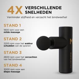 Mini - aluminium massage gun - professioneel massage apparaat - massage pistool - spier massage - sport massage - 4 mondstukken — thumbnail 3
