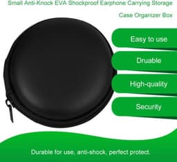 Hardcase Oortjes Hoesje | Opberg Tas Voor Oortjes | Kabeltasje | Opberghoes Voor Kabel | Oortjes In-Ear | Sleutelhouder | Muntjeshouder | Sleutels | Muntjes | Reistas|Zwart | Opslag tas | Opbergruimte | Telefoonaccessoires | Elektronica beschermer — thumbnail 5