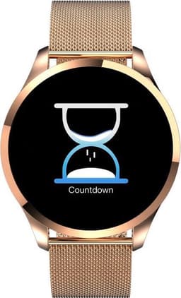 Belesy® Q9 - model 2021 - Smartwatch Dames - Smartwatch Heren - Horloge - Stappenteller - Hartslag - Calorieën - 1.3 inch - Kleurenscherm - 10x Sporten - INDOOR en OUTDOOR - Milanees staal - Rosegoud - Moederdag — thumbnail 4