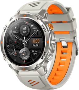 DrPhone ChronaX Titan GPS Smartwatch – Bluetooth Bellen – Waterdicht – Hartslag/Slaap/Bloedzuurstof metingen – 1.46' HD – Heren Dames - Led licht - Nederlands App + Horloge taal – Zilver — thumbnail 1