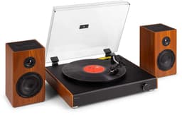 Platenspeler Bluetooth - Audizio RP337W - LP speler - Draadloze Bluetooth speakers - Voor alle plaatformaten - Houtlook — thumbnail 1