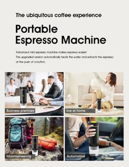 Draagbare Espresso Machine Serie - 3-In-1 Koffiezetter - Draadloze Cappuccinomaker - USB Oplaadbaar - 50 Kopjes Per Lading - Camping Kantoor Reizen — thumbnail 3