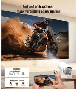 Quvo® Mini beamers - Projector - Mini beamer - Wit -10cm x 10cm x 18cm — thumbnail 2