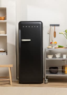 CREATE - Koelkast in retrostijl - Zwart - Handvat Gebroken wit - FRIDGE RETRO 281L — thumbnail 4