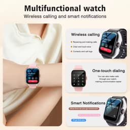 Sjika - Smartwatch – Bluetooth bellen & berichten – Fitness & slaapmonitor – 100+ sportmodi – iPhone & Android – Zilver - RVS - Mannen & Vrouwen — thumbnail 4