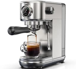 Sensova Espressomachine 20 Bar Semi-Automatisch Koffiezetapparaat voor Espresso en Cappuccino - Instelbare Temperatuur Warm/Koud - Super Slank Design - Geschikt voor Gemalen Koffie, Roestvrij Staal — thumbnail 1