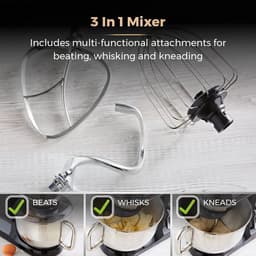 Krachtige 3-in-1 Keukenmixer met 1000W, 6 Snelheden en Planetaire Menging — thumbnail 2