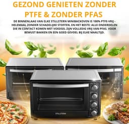 Stillstern mini heteluchtoven 45 l (DE-versie) pizza Ø32, CYCLONE PRO+ antiaanbaklaag, ontdooien, 2 uur timer, camping mini-heteluchtoven pizzaoven mini-oven klein kipgrill met draaispies — thumbnail 5