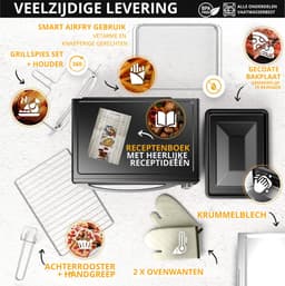 Stillstern mini heteluchtoven 45 l (DE-versie) pizza Ø32, CYCLONE PRO+ antiaanbaklaag, ontdooien, 2 uur timer, camping mini-heteluchtoven pizzaoven mini-oven klein kipgrill met draaispies — thumbnail 4