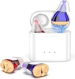 Hoortoestellen, draadloos oplaadbare hoortoestellen, hoortoestellen met magnetische oplaadcase, tweekanaals digitale in-ear hoortoestellen met ruisonderdrukking. — thumbnail 1