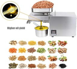 Elektrische Oliepers - Automatische Oliepers Machine - RVS - Voor Zaden & Noten - Koude en Warme Persing - RVS Keukenmachine — thumbnail 5