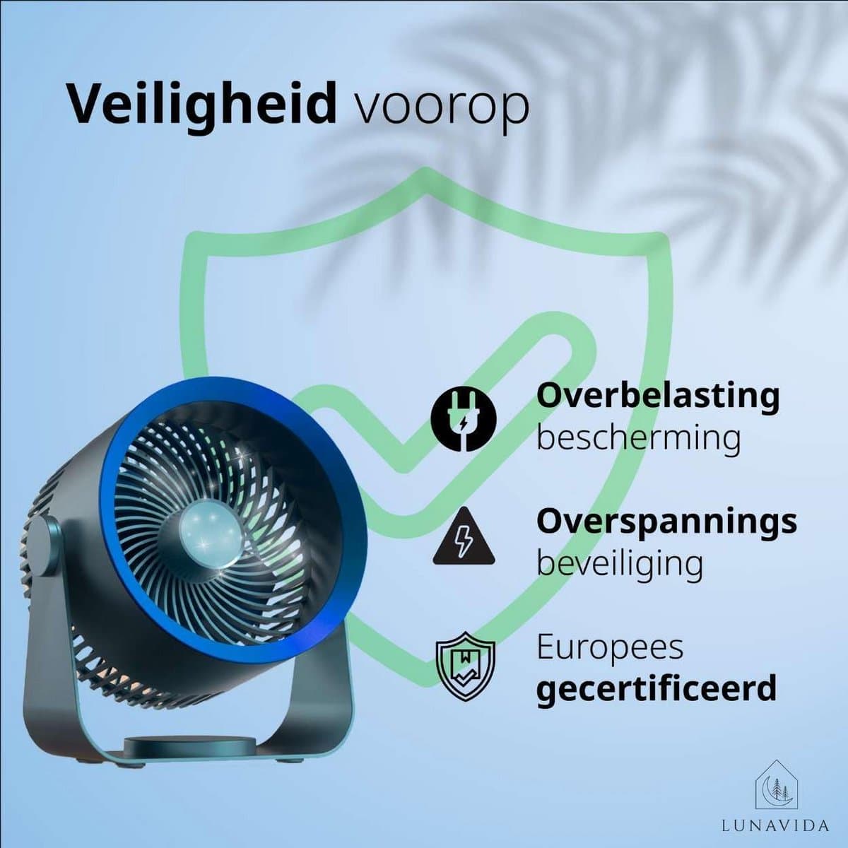 Draadloze Tafelventilator met 3 standen - Stil en Krachtig — afbeelding 1