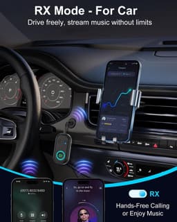 Bluetooth 5.3 zender ontvanger, vliegtuig bluetooth adapter 2 oortelefoons, draadloze audio-adapter auto, handsfree telefoon, max. 16H, 3,5 mm aux-aansluiting op de reisvlucht, tv, autoradio, fitnessruimte — thumbnail 4