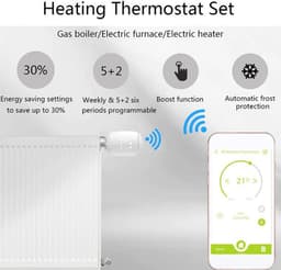 Zigbee Slimme Radiatorthermostaat Set van 5 met Wifi Verwarmingsregeling — thumbnail 4