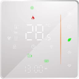 WiFi Smart thermostaat voor elektrische vloerverwarming - Programmeerbaar - Touchbediening - Mobiele app - Spraakbesturing - Compatibel met /thuis - 16 A - Wit — thumbnail 1