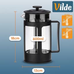Cafetiere Glas 600 ml - French Press Koffiezetapparaat - Koffiemaker - Koffie - Koffiepot - Theepot — thumbnail 4