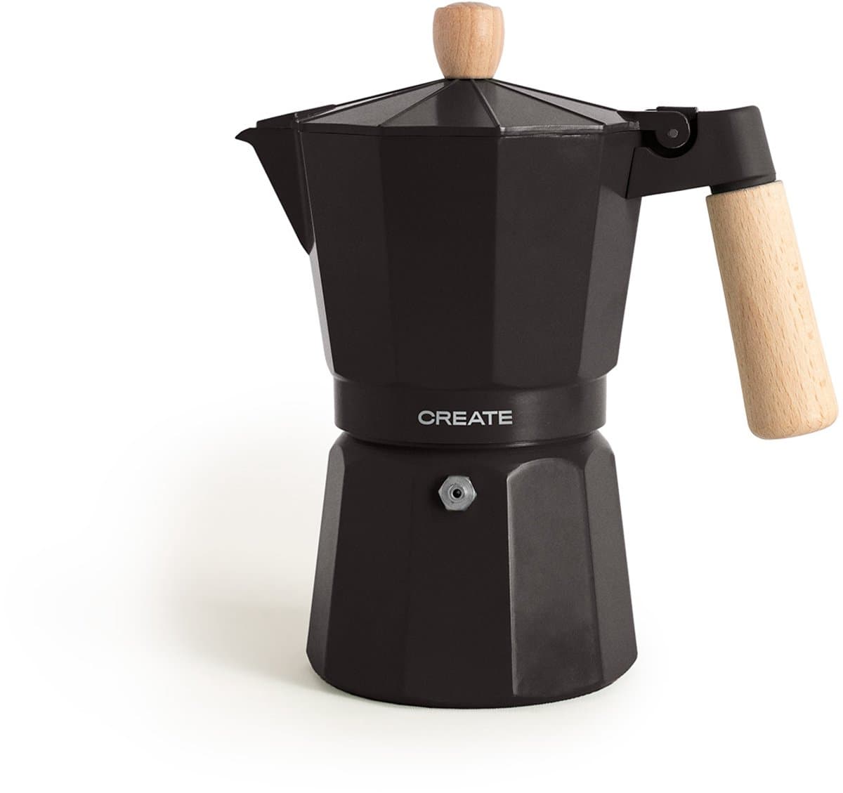 CREATE - Italiaanse koffiezetter - Zwart - Zonder inductieadapter - 9 kopjes / 450ml - THERA MOKA RETRO — afbeelding 1