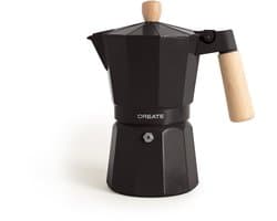 CREATE - Italiaanse koffiezetter - Zwart - Zonder inductieadapter - 9 kopjes / 450ml - THERA MOKA RETRO