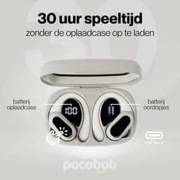 pocobob SP - draadloze sport oordopjes - Beige - hardloop oortjes met oorboog achter oor - bluetooth oordopjes hardlopen — thumbnail 5