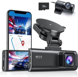Quvo® Dashcam Voor en Achter - Dashcam - Parkeermonitor - Nachtzicht - Zwart - 10cm x 4cm x 3cm — thumbnail 1